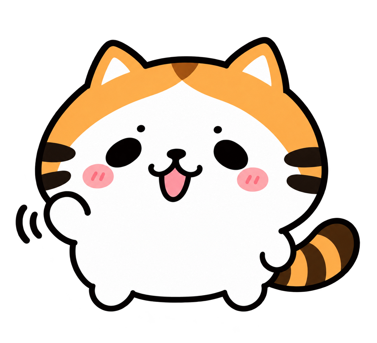 にこにこした外のたく猫